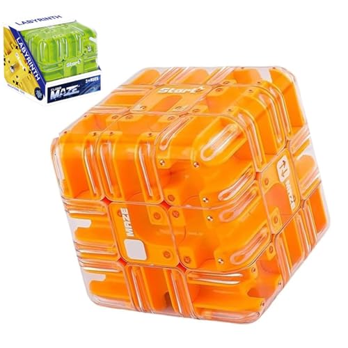 3D Labyrinth Spiel Puzzle Spiel, Large Labyrinth 3D Puzzle Maze Cube - Engaging Brain Teaser, 3x3 Maze Puzzles Cube, Erzieherisches Spielzeug für Jungen und Mädchen (Sabraka) von Generisch