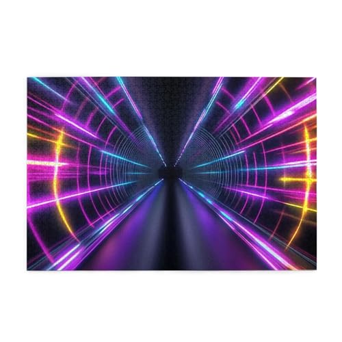 3D-Lichttunnel, Neonlichter, 1000-teiliges Puzzle für Erwachsene, Holzpuzzles für Erwachsene, Geschenke, Heimdekoration 3D-Lichttunnel, Neonlichter, 1000-teiliges Puzzle für Erwachsene, Holzpuzzles für Erwachsene, Geschenke, Heimdekoration von Generisch