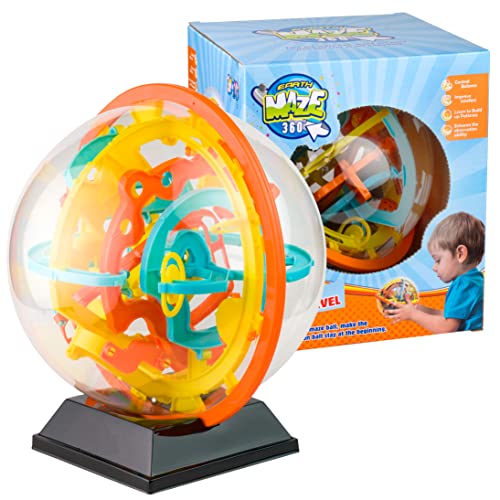 3D Maze Labyrinth Kugel Earth Maze 3D Puzzle Ball mit 100 Level für Fortgeschrittene, fördert räumliches Denken, Geschicklichkeit, Geduld & Kontrolle (Advanced) von Generisch