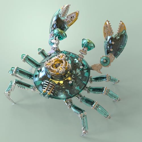 3D Metall Krabbe Modell Kit mit LED Hintergrundbeleuchtung, DIY Edelstahl Puzzle, Steady/Blinken Glow Shell Dekor für Erwachsene (grün) von Generisch