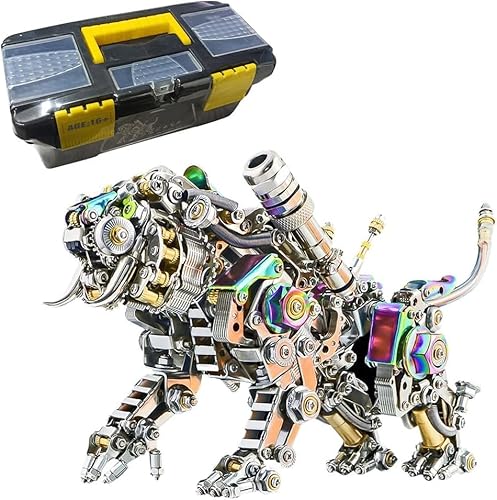 3D Metallpuzzle, 700 Teile Bengalischer Tiger Metallbaukasten für Erwachsene/Jugendliche, Mechanisches Tiger Montagemodell, Puzzle Edelstahl Ornamente (Bunt) von Generisch