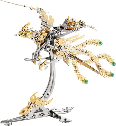 3D-Metallpuzzle für Erwachsene, 358-teiliges mechanisches Phönix-Modell, Hobby-Bausatz für Bastelfreunde, Flügelschlag-Spaß, dynamische Flügelbeherrschung, Tier-Vogel-BAU Geburtstagsgeschenke (Gold) 3D-Metallpuzzle für Erwachsene, 358-teiliges mechanisches Phönix-Modell, Hobby-Bausatz für Bastelfreunde, Flügelschlag-Spaß, dynamische Flügelbeherrschung, Tier-Vogel-BAU Geburtstagsgeschenke (Gold) von Generisch