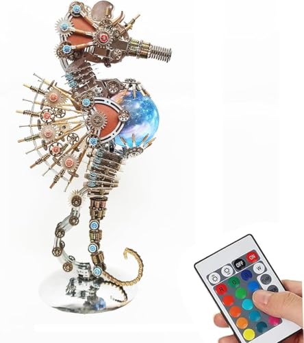 3D-Metallpuzzle für Erwachsene, Seepferdchen-Modellbausätze, DIY 2100 Teile Baukasten, mechanische Steampunk-Tiermodelle, Desktop-Dekorationssets, Bastelspielzeug von Generisch