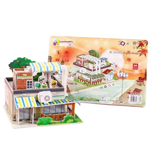 3D-Papierpuzzle Montessori-Miniatur häuser Lustige Karton-Baumodelle Kinder-Puzzle-DIY-Haus für Kinder Geschenke Hand basteln Schulpreise 3D-Papierpuzzle Montessori-Miniatur häuser Lustige Karton-Baumodelle Kinder-Puzzle-DIY-Haus für Kinder Geschenke Hand basteln Schulpreise von Generisch