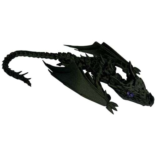 3D Printed Dragon with Wings, 40 cm Flying Dragon Toy with Eyes and Movable Mouth, Joints Crystal Dragons, Mysterious Realistic Dragon Figures, Überraschung Drachen Zappelspielzeug (Army Green) von Generisch