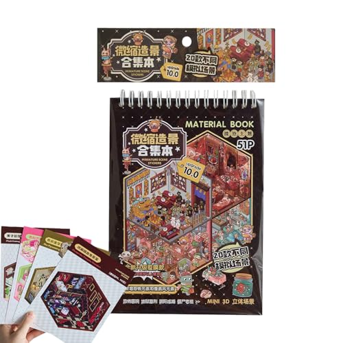 3D Sticker Buch | 3D Miniatur Horror Szene Sticker Für Kinder - Wiederverwendbare Deko Kollektion Schule Notizbuch Journal Scrapbooking - Home Wand Schrank Figuren 3D Sticker Buch | 3D Miniatur Horror Szene Sticker Für Kinder - Wiederverwendbare Deko Kollektion Schule Notizbuch Journal Scrapbooking - Home Wand Schrank Figuren von Generisch