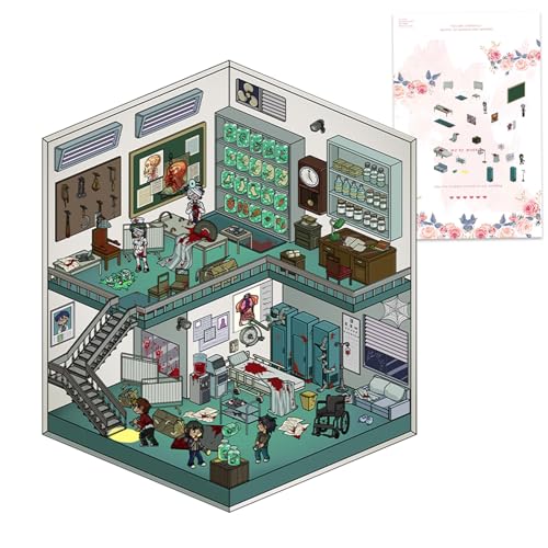 3D-Szenenaufkleber | Miniatur-Haus-Szenen-Aufkleber – Journaling Scrapbooking Zubehör für Tagesplaner, Handbuch, Junk-Tagebuch von Generisch