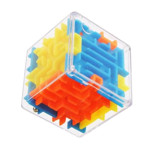 3D Würfel Puzzle Labyrinth Spielzeug Kunststoff Puzzle Spiel Handspiel Fall Box Rollende Bälle Spielzeug Kinder Balance Herausforderung Fidget Labyrinth Kinderspielzeug (4x4x4cm) Stark und dauerhaft. von Generisch