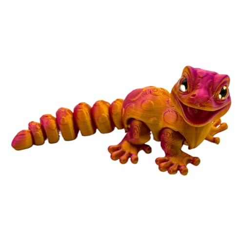 3D -gedruckte Echsenfigur - Flexible Gecko -Statue -Ornament, Reptilienspielzeug | 3D -gedruckte Tierfigur, Wohnkulturdekoration für Kinder Mädchen, Wohnzimmer Schreibtisch Display Sammlerfa von Generisch