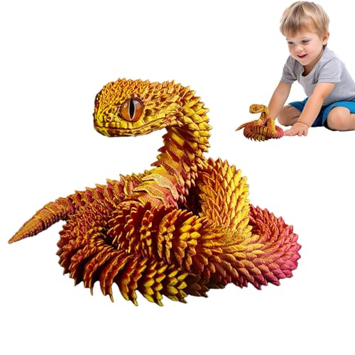 3D-gedruckte Schlange – 60 cm Gelenkfigur bewegliche Schlangenfigur – Gelenktier, Kunsthandwerk für Wohnzimmer, Schlafzimmer, , Schrank, Dekor von Generisch
