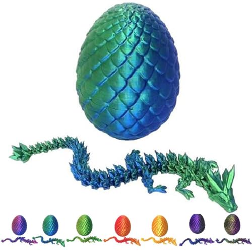 3D-gedruckter Drache im Ei | 2024 neues Drachenei-Spielzeug mit Drachen | Mystery Dragon Ei | Flexibles 3D-gedrucktes Drachenei | Gelenkiges Drachenei aus Kristall | Gelenkfinger Crysta Dragon von Generisch