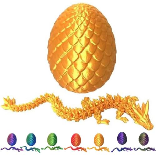 3D-gedruckter Drache im Ei | 2024 neues Drachenei-Spielzeug mit Drachen | Mystery Dragon Ei | Flexibles 3D-gedrucktes Drachenei | Gelenkiges Drachenei aus Kristall | Gelenkfinger Crysta Dragon von Generisch