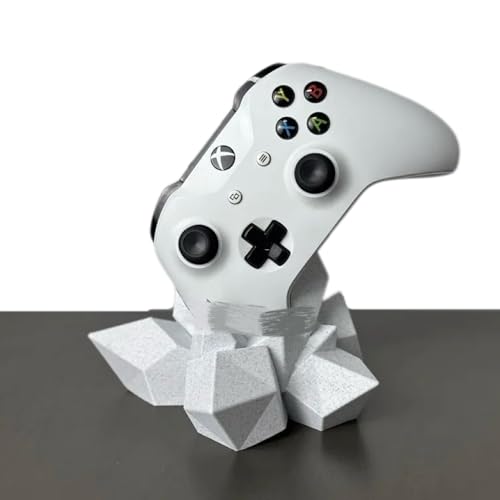 3D-gedruckter Kristall-Gaming-Controller-Ständer – Geometrische Universal-Halterung für PS5/PS4/Xbox Series X/Switch Pro, Display-Regal für Streamer & Sammler (Marmor, XBOX) von Generisch