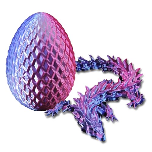 3D-gedrucktes Drachenei – bewegliche Fidget-Spielzeug-Dekoration (Rot-Blau) von Generisch