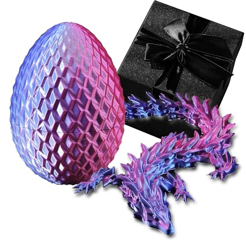 3D-gedrucktes Drachenei – bewegliche Fidget-Spielzeug-Dekoration (blau-grün + Geschenkbox) von Generisch