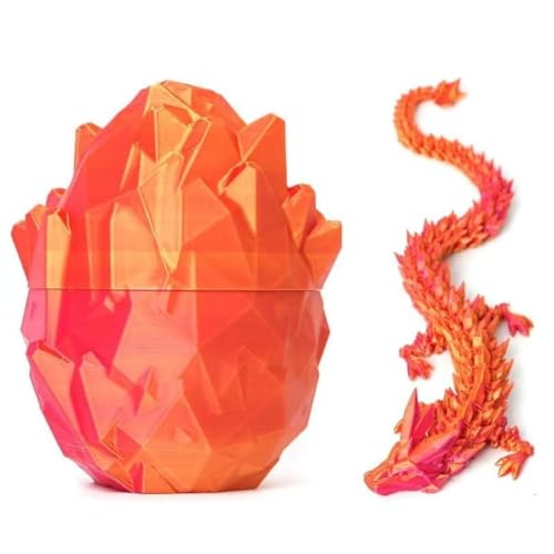 3D-gedrucktes Drachenei mit Drachen im Inneren, 6-Zoll-3D-gedrucktes Drachenei Fidget Spielzeug für Jungen Kind Teen Home Office Dekor Executive Desk Spielzeug Dinosaurier Eier für Autismus/ADHS von Generisch