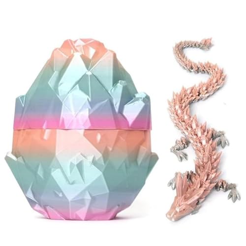 3D-gedrucktes Drachenei mit Drachen im Inneren, 6-Zoll-3D-gedrucktes Drachenei Fidget Spielzeug für Jungen Kind Teen Home Office Dekor Executive Desk Spielzeug Dinosaurier Eier für Autismus/ADHS von Generisch