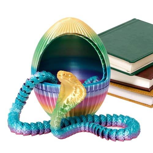 3D-gedrucktes Schlangenspielzeug,3D-Druck Drache im Ei,Schlangenstatue |Schlangen-Gang-Ei-Ornament, Schlangen-Statuen-Dekoration, Fidget--Ei für Desktop-Dekoration von Generisch