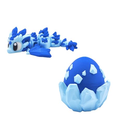 3D gedrucktes dekoratives Spielzeug, bewegliches gedrucktes Tierspielzeug, Gletscher Kleiner Fliegender Drache Kristalldrachen Ei Gelenk beweglich Kinder niedliche Desktop Dekoration (A) von Generisch