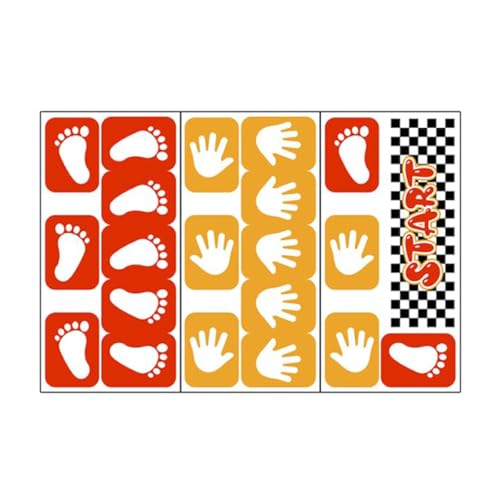 3er Pack Deko Wandaufkleber Set für Kinderzimmer, Spielzimmer und Kindergärten, PVC Wandaufkleber mit Hand- und Fußabdrücken (Gesamtgröße 172x45cm) von Generisch