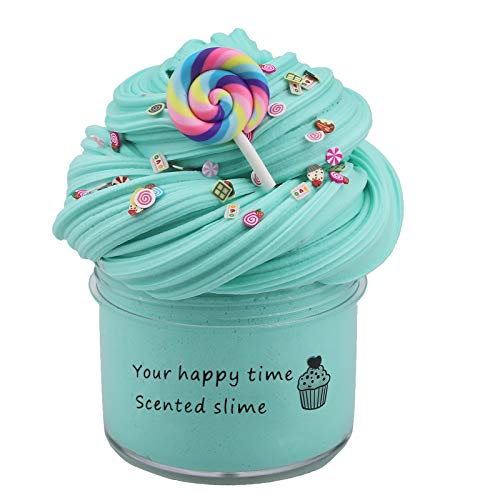 3pc Fluffy Slime, 70 ml Fruit Slime 50 g, Slime Party Gifts for Children, Cloud Butter Slime, Super Soft and Non-Sticky, A Birthday Gift for Girls and Boys Aged 8-12 Years (Green) von Generisch