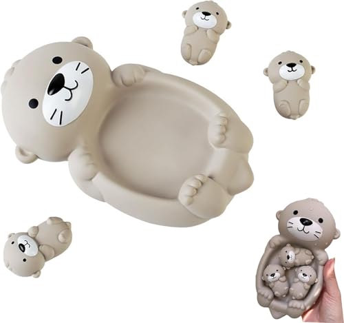 3pcs Otter Badewanne Spielzeug, 1 Große 3 Kleine Schwimmende Otters Pielzeug, Wasser Schwimmendes Tiers Pielzeug für die Badezeit, Leicht zu Reinigende Stapelgummi 3pcs Otter Badewanne Spielzeug, 1 Große 3 Kleine Schwimmende Otters Pielzeug, Wasser Schwimmendes Tiers Pielzeug für die Badezeit, Leicht zu Reinigende Stapelgummi von Generisch