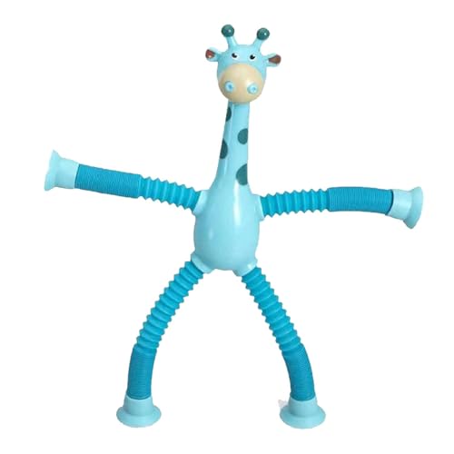 4 Stück Teleskop Giraffe Saugnapf Spielzeug, 18 cm Lustiges Giraffenspielzeug, Saugnapf Spielzeug Kinder, Pädagogisches Stressabbau-Spielzeug Für Kinders von Generisch