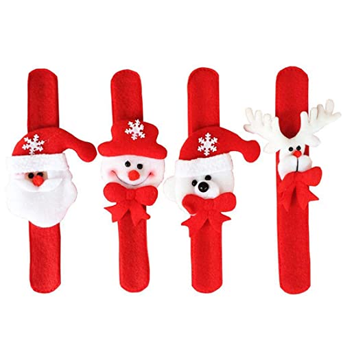 4 x Weihnachts-Armband, Weihnachtsgeschenk, Partyzubehör, Taschenfüller, Geschenke für Kinder, 4 Stück, Weihnachtsmann, Schneemann, Rentier, Bär 4 x Weihnachts-Armband, Weihnachtsgeschenk, Partyzubehör, Taschenfüller, Geschenke für Kinder, 4 Stück, Weihnachtsmann, Schneemann, Rentier, Bär von Generisch