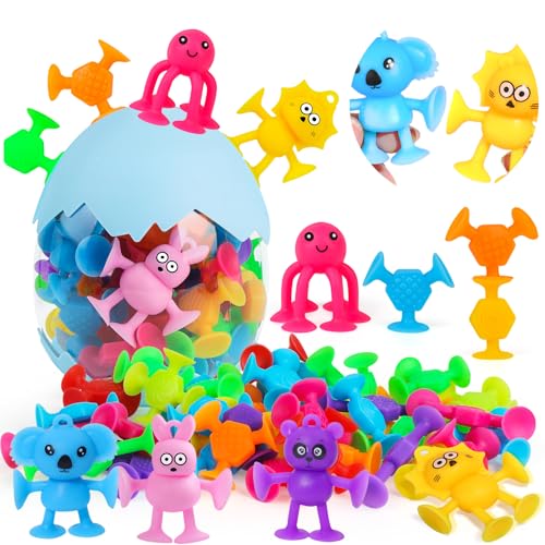 40 Stück Saugnapf Spielzeug, Montessori Spielzeug ab 3 Jahre, Silikon Sensorik Reise Spielzeug mit Dinosauriereier Stressabbau-Spielzeug Autismus Bausteine Geschenke für 4 5 6 7 8 Jahre Jungen Mädchen 40 Stück Saugnapf Spielzeug, Montessori Spielzeug ab 3 Jahre, Silikon Sensorik Reise Spielzeug mit Dinosauriereier Stressabbau-Spielzeug Autismus Bausteine Geschenke für 4 5 6 7 8 Jahre Jungen Mädchen von Generisch