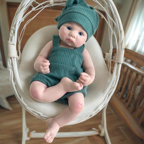 40 cm große, realistische Silikon-Babypuppe, handbemalt, lebensechtes Neugeborenes zum Kuscheln und für Gesellschaft (Painted) von Generisch