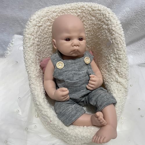 40 cm große, realistische Silikon-Babypuppe, handbemalt, lebensechtes Neugeborenes zum Kuscheln und für Gesellschaft (Unpainted) von Generisch