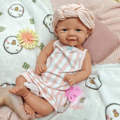 40 cm großes Mädchen, realistisch bemalte Reborn-Babypuppe aus Silikon – mit offenem Mund, weicher Körper, als Überraschungsgeschenk für EIN Fest von Generisch