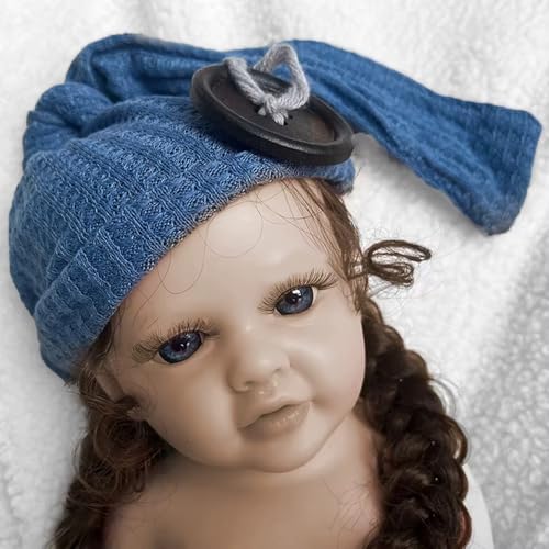 40 cm lebensechte Silikon-Babypuppe, realistisches Neugeborenes mit verwurzeltem braunem Haar, anatomisch korrekt und waschbar, für ältere Menschen, unlackiert von Generisch