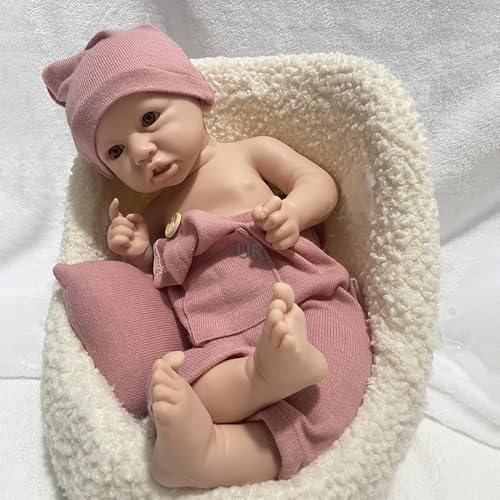 43 cm großes, realistisches Reborn-Baby aus Silikon – lebensechter offener Mund und Augen, Geschenk für Neugeborene, Senioren und Kinder (Unpainted#1) von Generisch