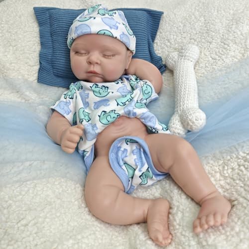 45 cm große lebensechte Reborn-Babypuppe aus Silikon – realistisches schlafendes Neugeborenes mit handgefertigten Wimpern und beweglichen Gliedmaßen Senioren und Kinder 45 cm große lebensechte Reborn-Babypuppe aus Silikon – realistisches schlafendes Neugeborenes mit handgefertigten Wimpern und beweglichen Gliedmaßen Senioren und Kinder von Generisch