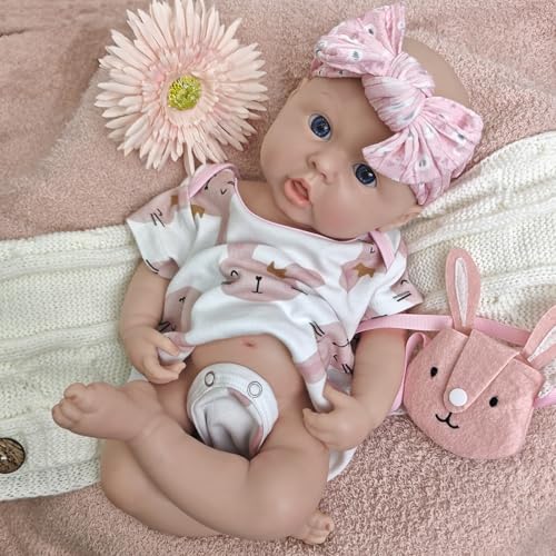 45 cm lebensechte Silikon-Babypuppe, realistisch, handgefertigt, für Neugeborene mit großen Augen und beweglichen Gliedmaßen, Platin-Silikon, waschbar für Begleiterschaft und Kleinkind 45 cm lebensechte Silikon-Babypuppe, realistisch, handgefertigt, für Neugeborene mit großen Augen und beweglichen Gliedmaßen, Platin-Silikon, waschbar für Begleiterschaft und Kleinkind von Generisch