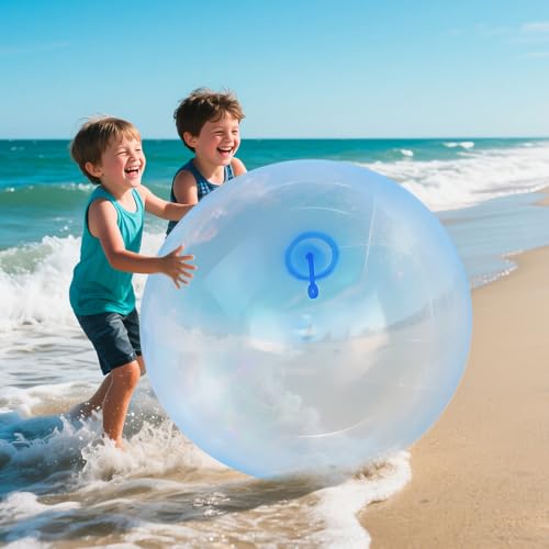 47 Zoll Bubble Ball für Erwachsene Kinder, Wasserblasenball Wasserball transparenter Hüpfballon, Wasserblasenball aufblasbarer Wasserball Bubble übergroße für Kinder Strand Pool Garten Party von Generisch