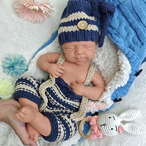 47 cm große, realistische Reborn-Babypuppe aus Silikon, schlafend, waschbar, beschwert, handgefertigt, unbemalt, lebensecht, Junge/Mädchen, zum Bemalen, als Geschenk zum Erntedankfest (Girl) von Generisch