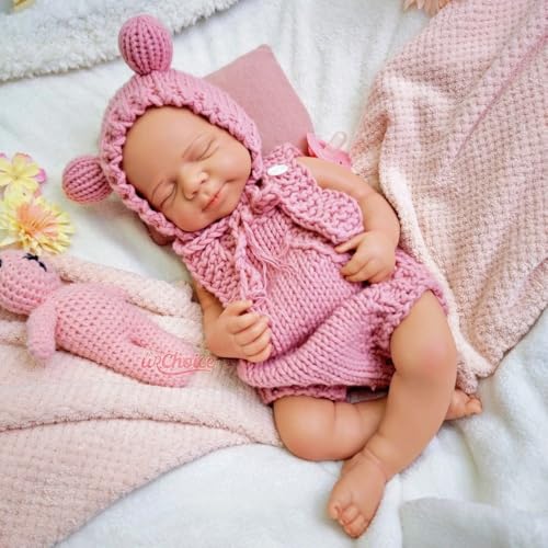 47 cm schwere, realistische Reborn-Babypuppe aus Silikon – handgefertigt, waschbar, lebensecht, schlafend, Junge/Mädchen, Neugeborene, als Überraschungsgeschenk für Feste (Boy) von Generisch