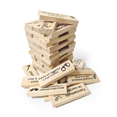 48 Stück Lust Tower Blocks, Couple's Tower Blocks Games, Heiße Spiele Erwachsene Paare, Stapelbare Spiele Erwachsene für Paare, Liebsten (Italienisch) von Generisch