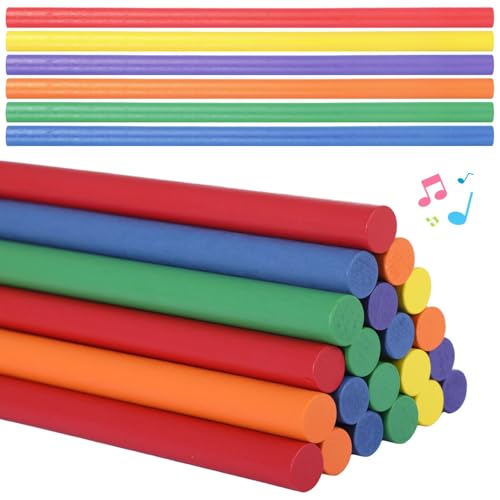 48 bunte Holz-Musikstäbe, Percussion-Instrumente für Kinder, 30,5 cm Rhythmus-Taktstock in 6 hellen Farbtönen 48 bunte Holz-Musikstäbe, Percussion-Instrumente für Kinder, 30,5 cm Rhythmus-Taktstock in 6 hellen Farbtönen von Generisch