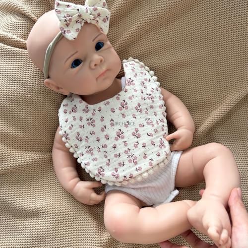 48 cm großes, realistisches Reborn-Baby aus Silikon mit großen Augen – lebensechtes, bewegliches Neugeborenes, handgefertigtes Geschenk für Kinder und Sammler (Painted#1) von Generisch