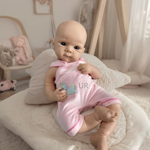 48 cm großes, realistisches Reborn-Baby aus Silikon mit großen Augen – lebensechtes, bewegliches Neugeborenes, handgefertigtes Geschenk für Kinder und Sammler (Unpainted#1) von Generisch