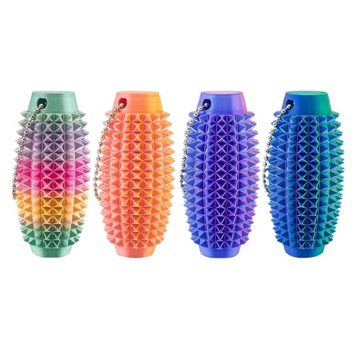 4Pcs Spiky Grip Stim Schlüsselkette, Holpriges Zappelspielzeug Für Stressreduzierung, Neuheitssensorische Schlüsselkette, Tragbarer Roller Massage Anhänger Für Focusd, Entlüftung, Taschenschlüsselring 4Pcs Spiky Grip Stim Schlüsselkette, Holpriges Zappelspielzeug Für Stressreduzierung, Neuheitssensorische Schlüsselkette, Tragbarer Roller Massage Anhänger Für Focusd, Entlüftung, Taschenschlüsselring von Generisch