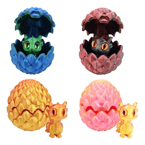 4x 3D Printed Dragon,Adorable Aesthetic Home Furnishing Decoration,Decorative Articulated Dragon With Movable Joints,Dragon Egg Fidget Toy For Living Room, Bedroom, Kitchen,and Dining 1.75x1.67 Inches 4x 3D Printed Dragon,Adorable Aesthetic Home Furnishing Decoration,Decorative Articulated Dragon With Movable Joints,Dragon Egg Fidget Toy For Living Room, Bedroom, Kitchen,and Dining 1.75x1.67 Inches von Generisch