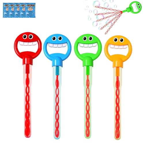 5 Claw Smiling Bubble Stick, 32-Hole Smiley Face Bubble Wand, Magical 5-Claw Smiley Bubble Stick, Bubble Sticksbubble Claw Wand for Party Favors, Birthday Gifts, Wedding Gifts (4pcs Mix) von Generisch