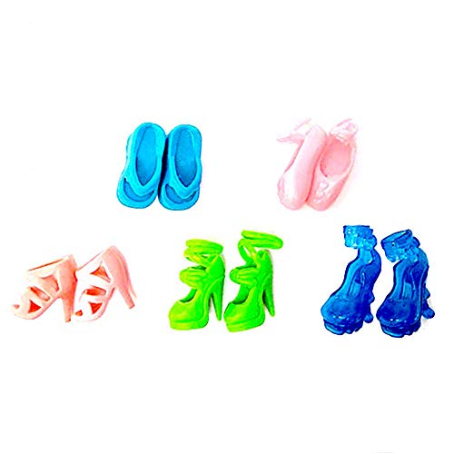 5 Paar/Set Puppenschuh-Zubehör, Spielzeug für 30 cm große Puppe, inklusive High Heels, Schuhe, Ballettschuhe, zufälliger Stil, feine Handwerkskunst, schön und attraktiv 5 Paar/Set Puppenschuh-Zubehör, Spielzeug für 30 cm große Puppe, inklusive High Heels, Schuhe, Ballettschuhe, zufälliger Stil, feine Handwerkskunst, schön und attraktiv von Generisch
