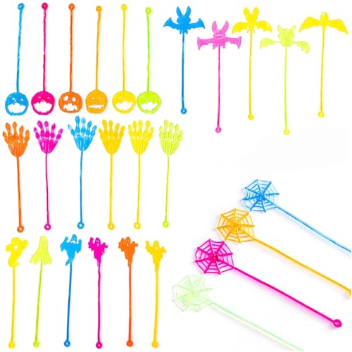 50 Stück Halloween klebrige Hände, 22,6 cm Spinnennetz, Geist, Kürbis, Fledermaus, Skelett-Design, Spielzeug für Jugendliche und Erwachsene 50 Stück Halloween klebrige Hände, 22,6 cm Spinnennetz, Geist, Kürbis, Fledermaus, Skelett-Design, Spielzeug für Jugendliche und Erwachsene von Generisch
