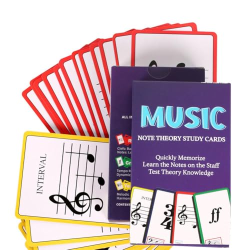 50 Stück Klaviernotizen Lernkarten, Musik-Flashkarten, Klavier-Lernnotizen, Lernhilfe für Anfänger, Profis Inc und - von Generisch
