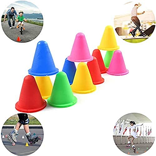 50 Stück Kunststoff Sporttraining Verkehrskegel Skating Training Straßensperre Verkehr Road Skating Zubehör für Rollschuh und Skate Praxis (Multicolor, One Size) von Generisch